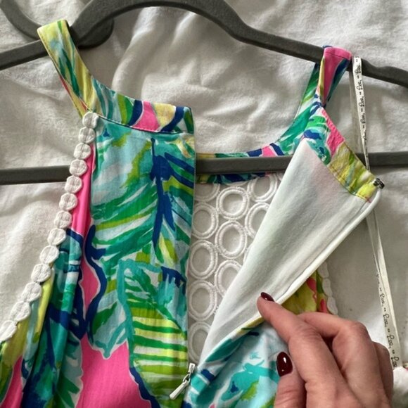 NWT Lilly Pulitzer Kinley Dress,Size 14, Pink Sunset Local Flavor Print - Picture 5 of 6
